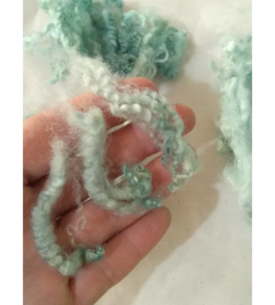 Ocean Breeze curly wool and locks wensleydale lamb