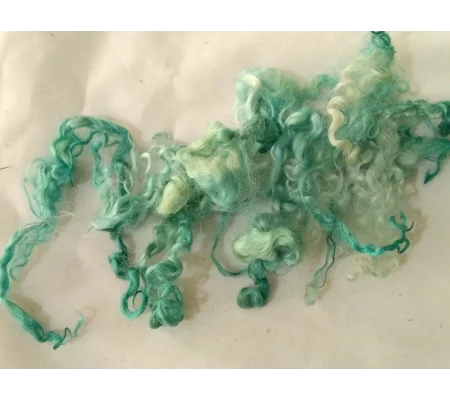 Mermaid blue green curly wool and locks, 10g (v)