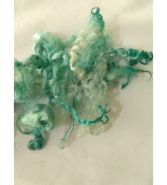 Mermaid blue green curly wool and locks, 10g (v)