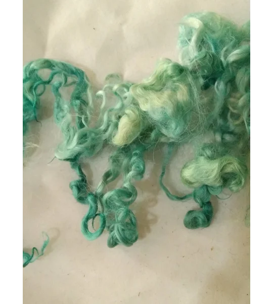 Mermaid blue green curly wool and locks, 10g (v)