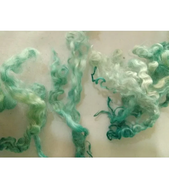 Mermaid blue green curly wool and locks, 10g (v)
