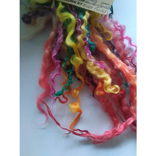 14g curly wool ringlets Rainbow BRIGHTS, budget bunch