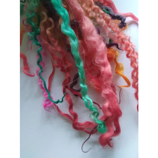 14g curly wool ringlets Rainbow BRIGHTS, budget bunch