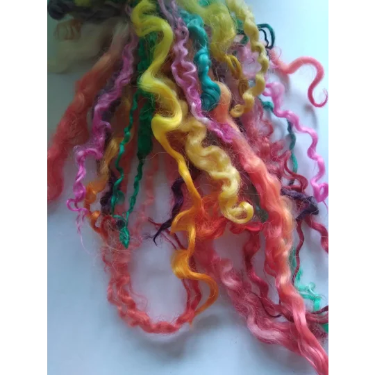 14g curly wool ringlets Rainbow BRIGHTS, budget bunch