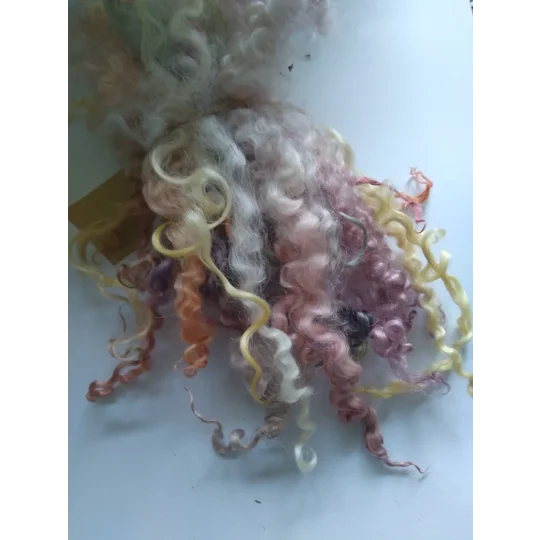 14g curly wool ringlets Rainbow PASTELS, budget bunch