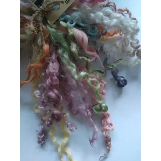14g curly wool ringlets Rainbow PASTELS, budget bunch