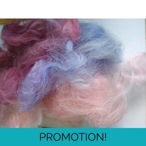 Wool and fibre Scraps for accenting or stuffing and core 20g