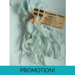 Icy Blue Green wavy wool locks