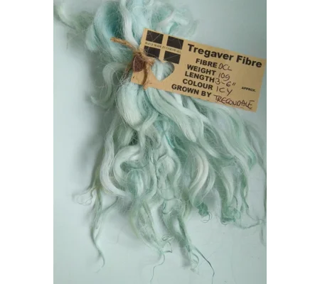 Icy Blue Green wavy wool locks