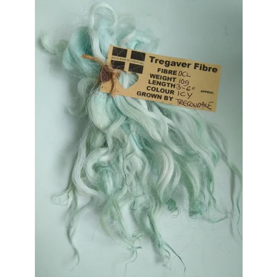Icy Blue Green wavy wool locks
