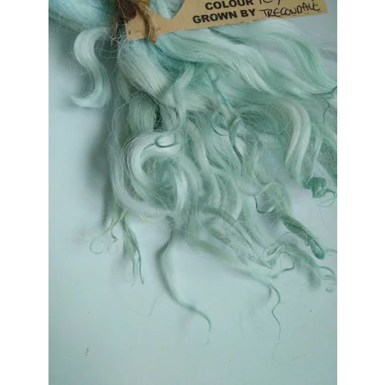 Icy Blue Green wavy wool locks
