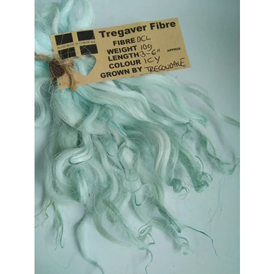 Icy Blue Green wavy wool locks