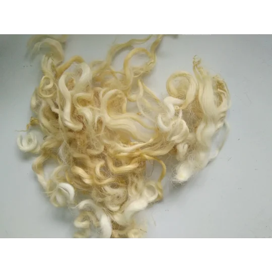 Light blonde and yellow curly wool and locks