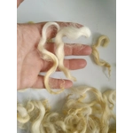 Light blonde and yellow curly wool and locks