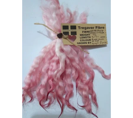 Rose Pink wavy wool locks