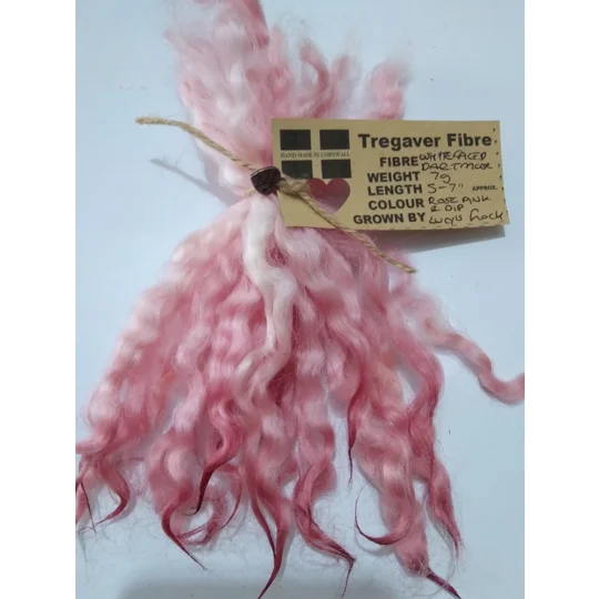 Rose Pink wavy wool locks