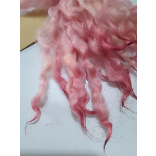 Rose Pink wavy wool locks