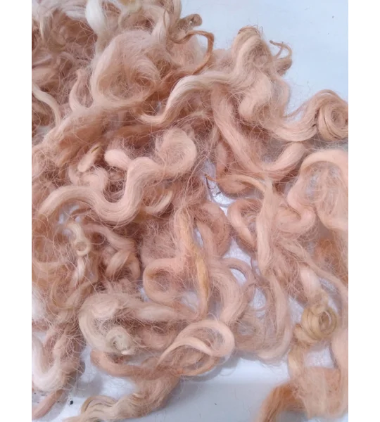 Light Terracotta Clay curly wool and locks, 10g Devon and Cornwall longwool