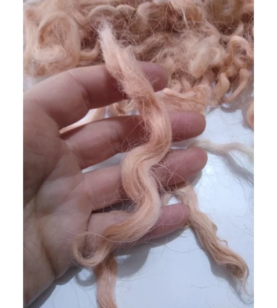 Light Terracotta Clay curly wool and locks, 10g Devon and Cornwall longwool