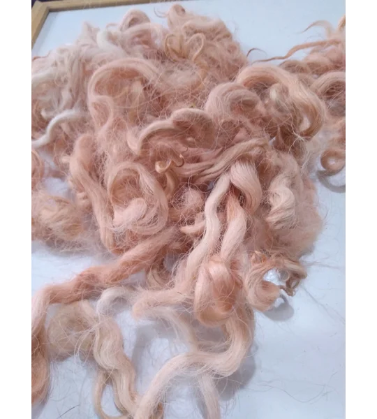 Light Terracotta Clay curly wool and locks, 10g Devon and Cornwall longwool