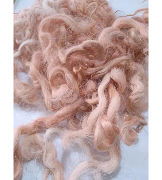 Light Terracotta Clay curly wool and locks, 10g Devon and Cornwall longwool