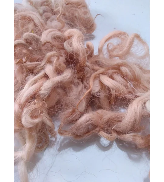 Light Terracotta Clay curly wool and locks, 10g Devon and Cornwall longwool
