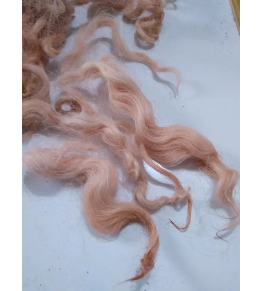 Light Terracotta Clay curly wool and locks, 10g Devon and Cornwall longwool
