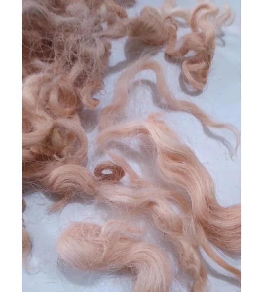 Light Terracotta Clay curly wool and locks, 10g Devon and Cornwall longwool