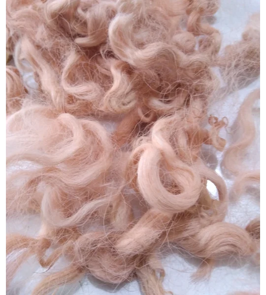 Light Terracotta Clay curly wool and locks, 10g Devon and Cornwall longwool