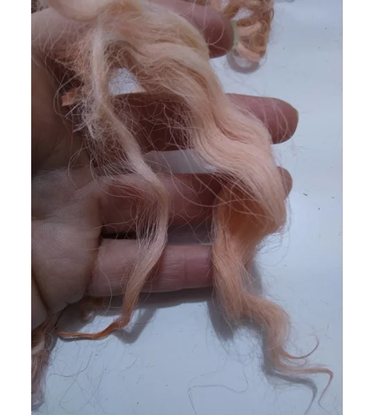 Light Terracotta Clay curly wool and locks, 10g Devon and Cornwall longwool