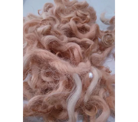 Light Terracotta Clay curly wool and locks, 10g Devon and Cornwall longwool