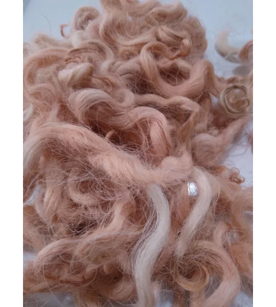 Light Terracotta Clay curly wool and locks, 10g Devon and Cornwall longwool