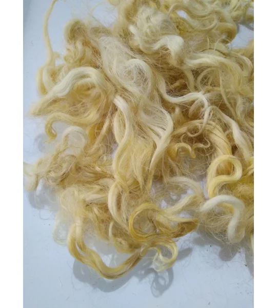 Light Corn Yellow curly wool and locks, 10g