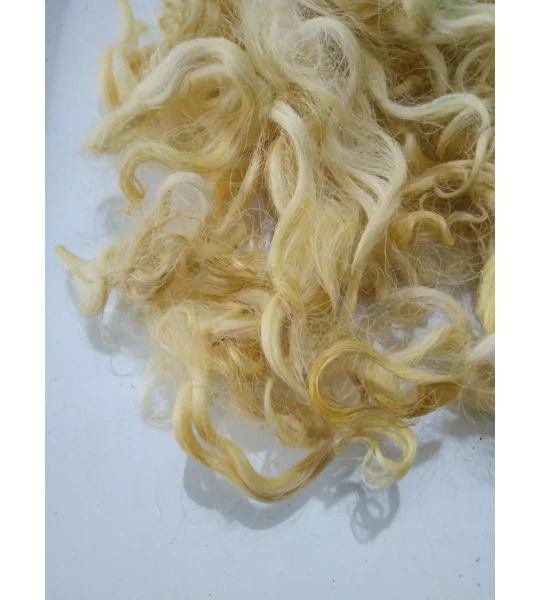 Light Corn Yellow curly wool and locks, 10g