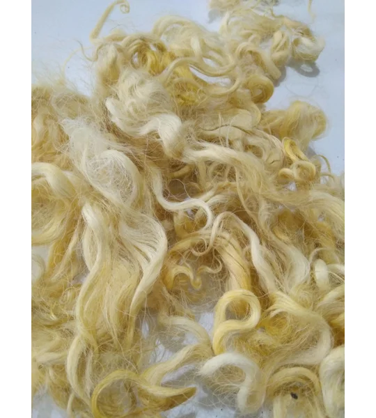 Light Corn Yellow curly wool and locks, 10g