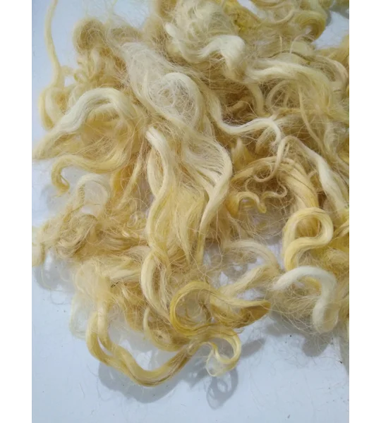 Light Corn Yellow curly wool and locks, 10g