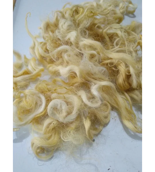Light Corn Yellow curly wool and locks, 10g