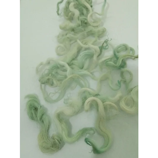 Light Spearmint Ice Green wavy wool and locks
