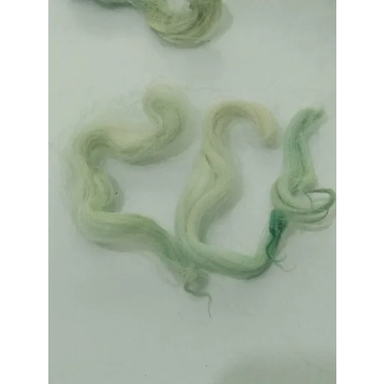 Light Spearmint Ice Green wavy wool and locks