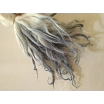 Snowy Mountains blue dip dyed curly wool locks