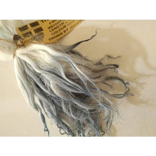 Snowy Mountains blue dip dyed curly wool locks