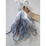 Snowy Mountains blue dip dyed curly wool locks