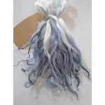 Snowy Mountains blue dip dyed curly wool locks