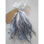 Snowy Mountains blue dip dyed curly wool locks