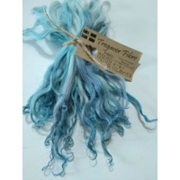 Icy blues hand dyed curly wool locks
