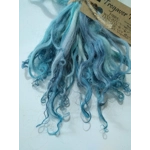 Icy blues hand dyed curly wool locks