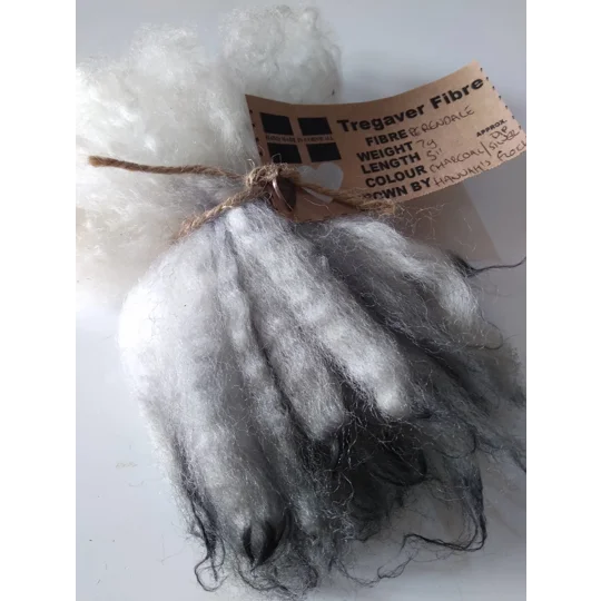 Charcoal and silver dip dyed hand dyed wool locks