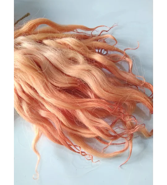 Orange Mixed tones hand dyed curly wool locks