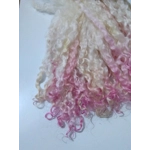Pink dip Teeswater wool locks, 28g 14g 7g