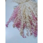 Pink dip Teeswater wool locks, 28g 14g 7g